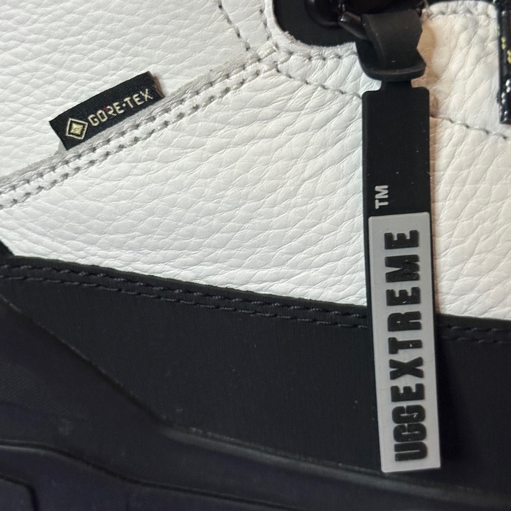 UGG Women's Tall Shasta Black and White Lace-Up Winter Boots - Picture 7 of 16